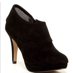Adrienne Vittadini Suede Black Ankle Booties